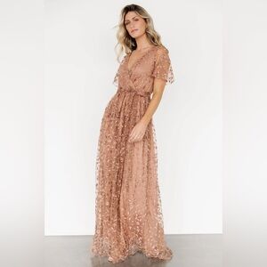 Marseille Embossed Maxi Dress | Nude Rose